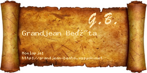 Grandjean Beáta névjegykártya